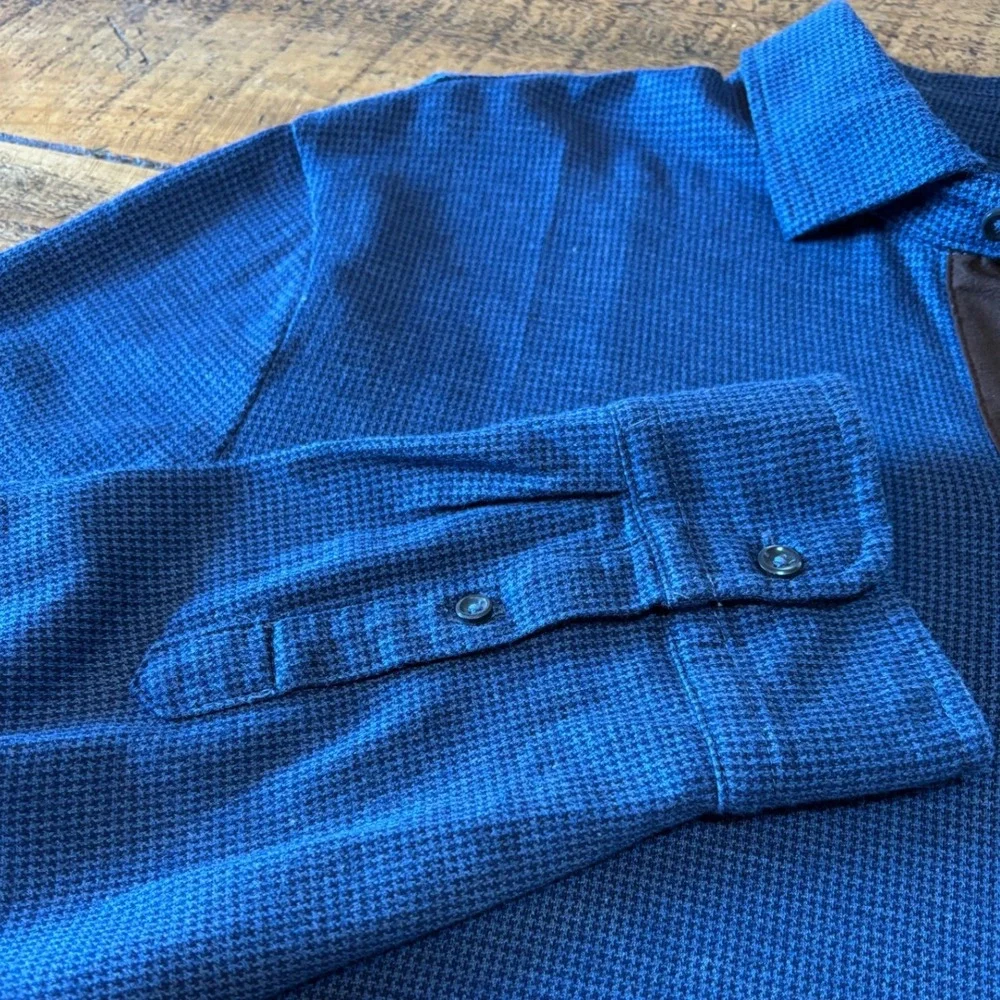 Polo Ralph Lauren Patterned Mens Long Sleeve‎ Polo Shirt Navy Blue Pony Logo XXL